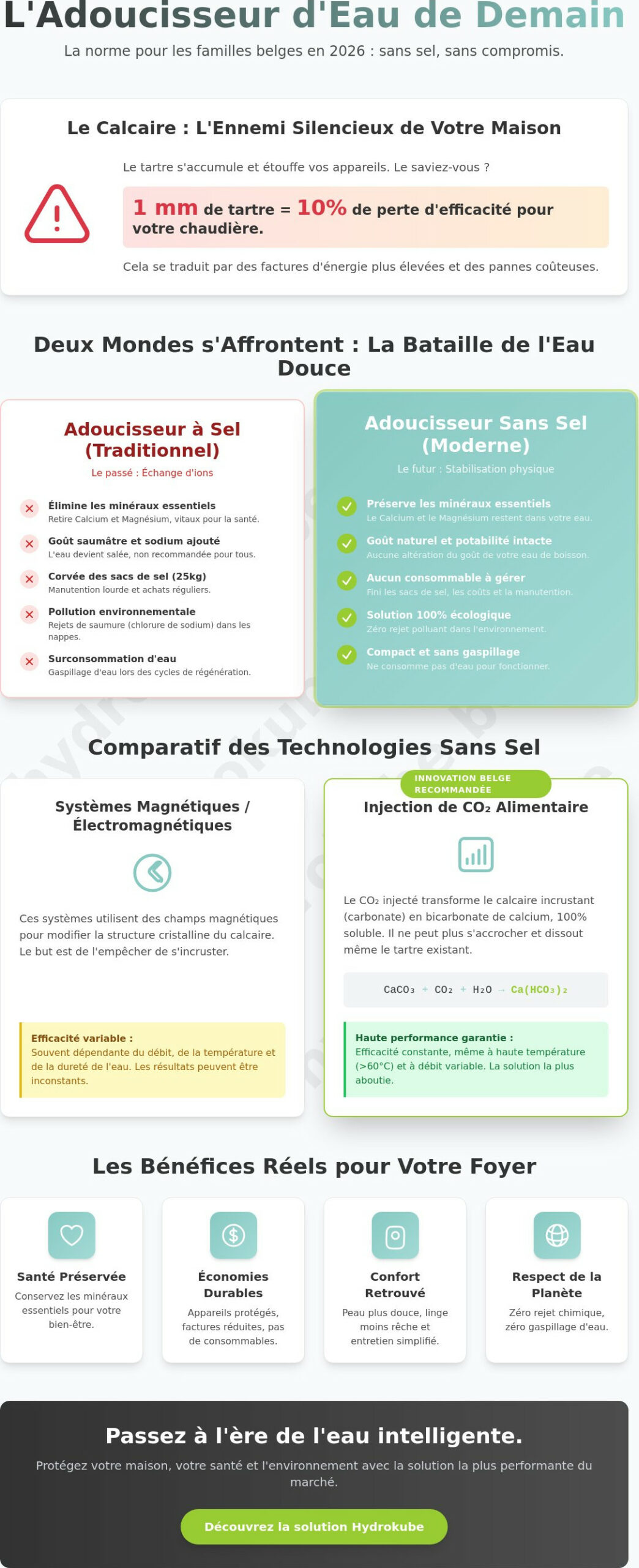 Adoucisseur d'eau sans sel : Le guide comparatif complet en 2026